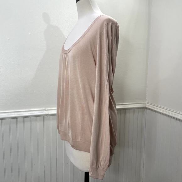 Massimo Dutti Size L 34 Sweater Silk Bamboo Lightweight Blush Pink Balletcore - Picture 2 of 11